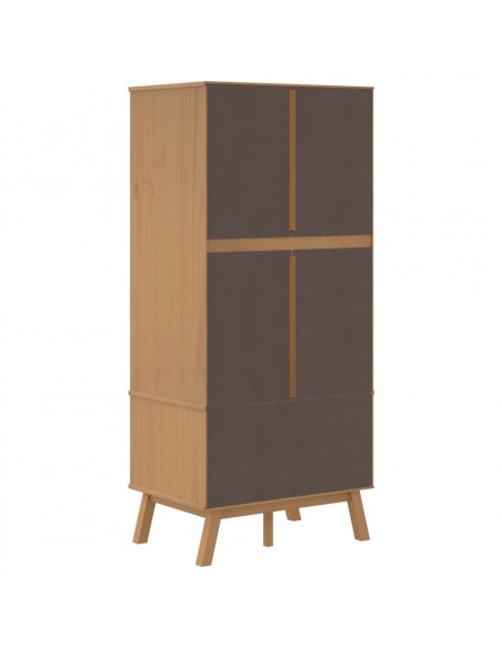 Armadio OLDEN Grigio e Marrone 76,5x53x172 cm Massello di Pino