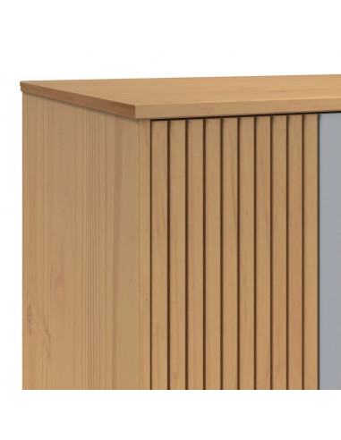 Armadio OLDEN Grigio e Marrone 76,5x53x172 cm Massello di Pino