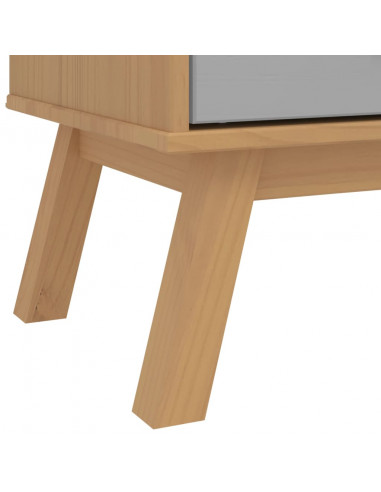 Armadio OLDEN Grigio e Marrone 76,5x53x172 cm Massello di Pino
