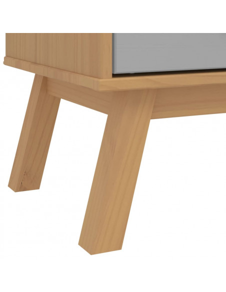 Armadio OLDEN Grigio e Marrone 76,5x53x172 cm Massello di Pino