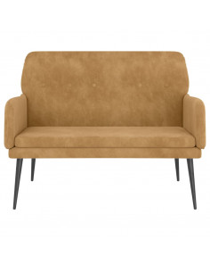 Panca Marrone 108x79x79 cm in Velluto 2