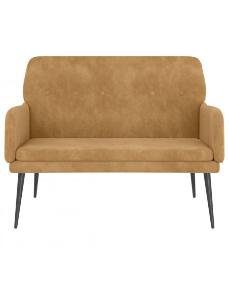 Panca Marrone 108x79x79 cm in Velluto