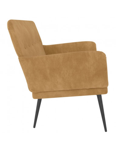 Panca Marrone 108x79x79 cm in Velluto