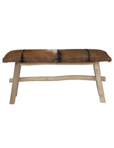 Panca in Vera Pelle e Teak 2