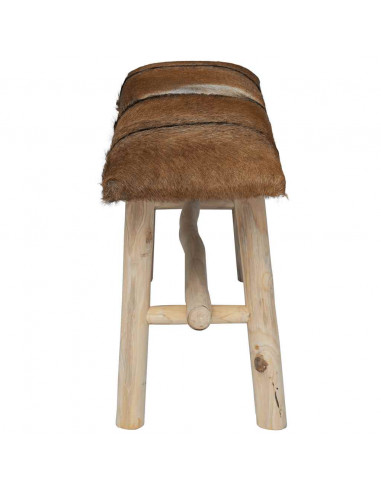 Panca in Vera Pelle e Teak