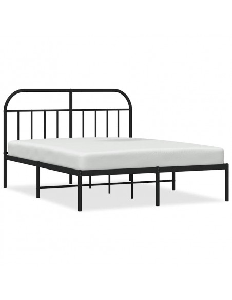 Giroletto con Testiera in Metallo Nero 135x190 cm