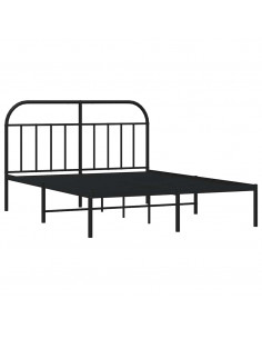 Giroletto con Testiera in Metallo Nero 135x190 cm 2