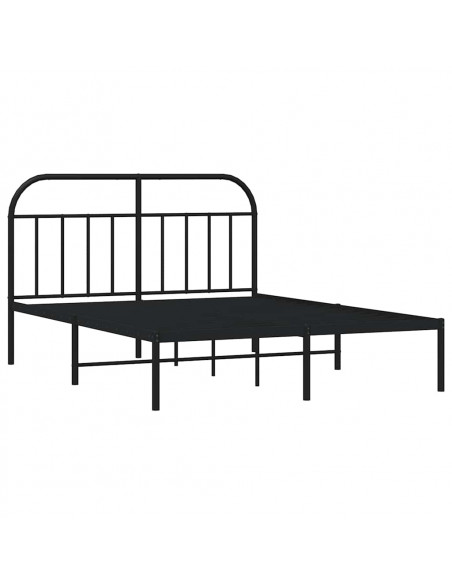 Giroletto con Testiera in Metallo Nero 135x190 cm