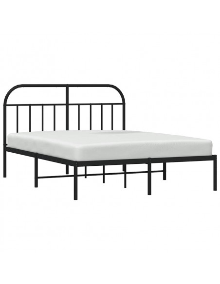 Giroletto con Testiera in Metallo Nero 135x190 cm
