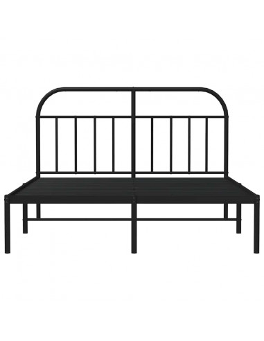 Giroletto con Testiera in Metallo Nero 135x190 cm