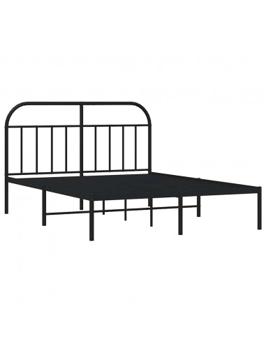 Giroletto con Testiera in Metallo Nero 150x200 cm
