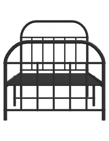 Giroletto con Testiera e Pediera Metallo Nero 90x200 cm