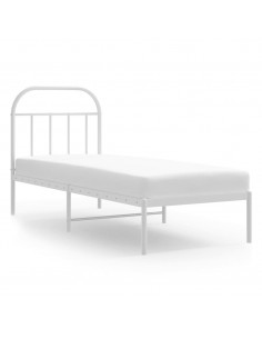 Giroletto con Testiera Metallo Bianco 75x190 cm