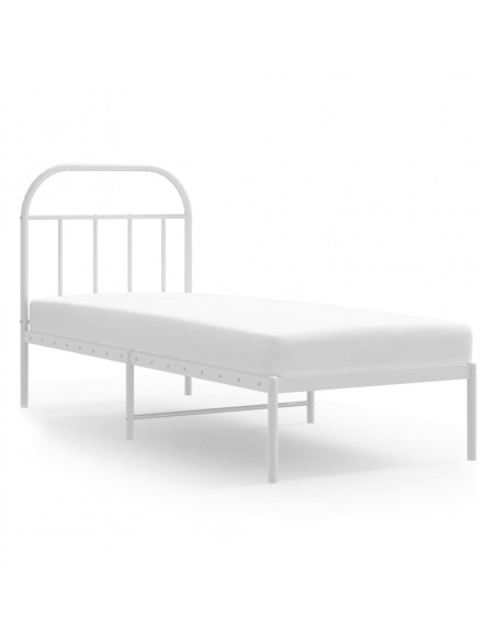 Giroletto con Testiera Metallo Bianco 75x190 cm
