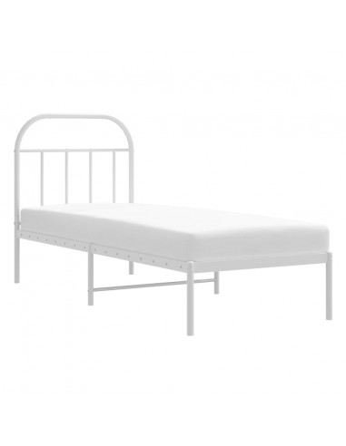 Giroletto con Testiera Metallo Bianco 75x190 cm