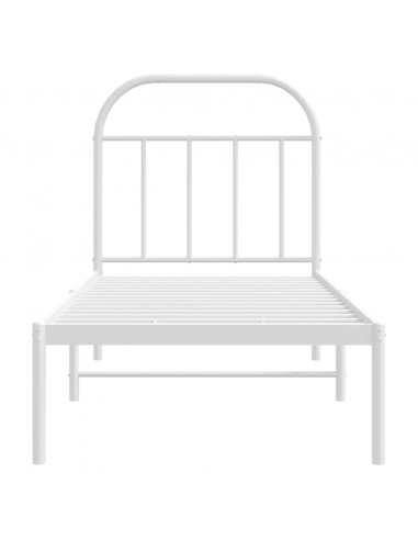 Giroletto con Testiera Metallo Bianco 75x190 cm