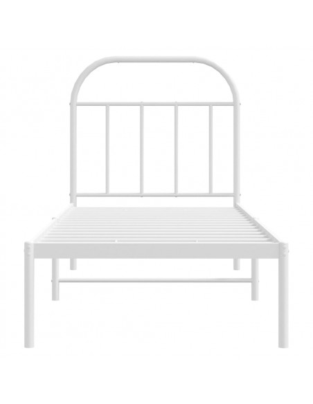 Giroletto con Testiera Metallo Bianco 75x190 cm
