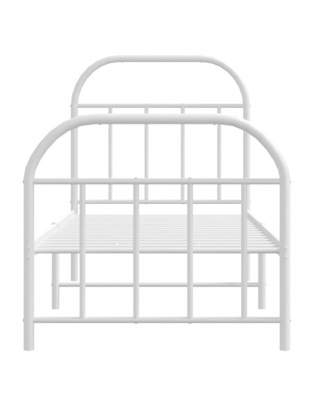 Giroletto con Testiera e Pediera Metallo Bianco 75x190 cm