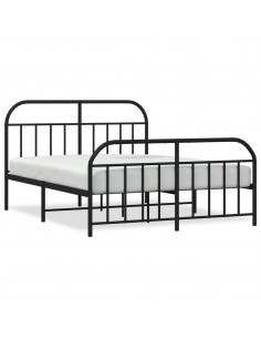 Giroletto con Testiera e Pediera Metallo Nero 180x200 cm