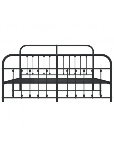 Giroletto con Testiera e Pediera Metallo Nero 180x200 cm