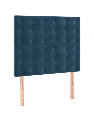 Giroletto a Molle con Materasso Blu Scuro 80x200 cm in Velluto
