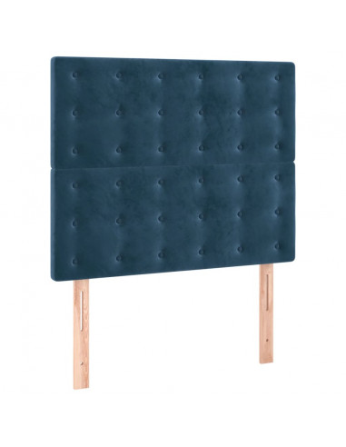 Giroletto a Molle con Materasso Blu Scuro 80x200 cm in Velluto