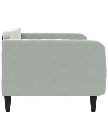 Letto da Giorno Grigio Chiaro 100x200 cm in Velluto