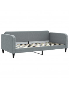 Letto da Giorno Grigio Chiaro 100x200 cm in Tessuto