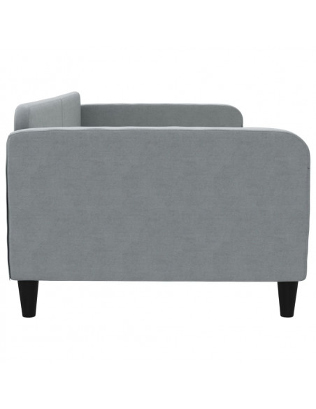 Letto da Giorno Grigio Chiaro 100x200 cm in Tessuto