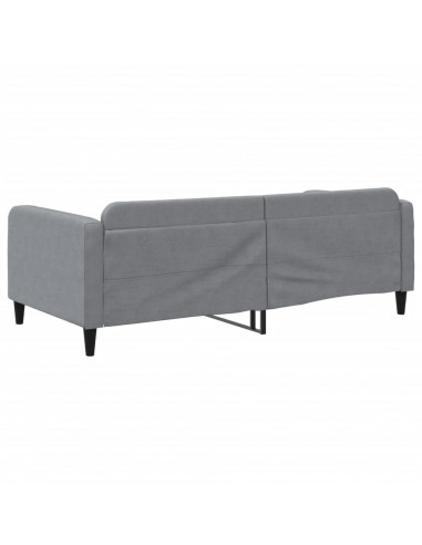 Letto da Giorno Grigio Chiaro 100x200 cm in Tessuto