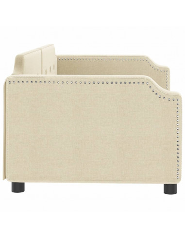 Letto da Giorno Crema 100x200 cm in Tessuto