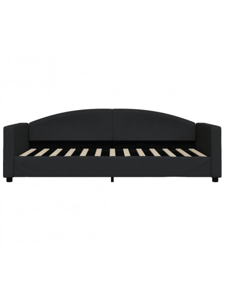 Letto da Giorno Nero 90x200 cm in Tessuto