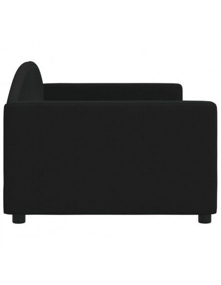 Letto da Giorno Nero 90x200 cm in Tessuto