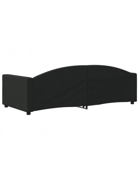 Letto da Giorno Nero 90x200 cm in Tessuto