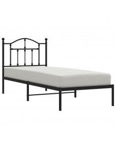 Giroletto con Testiera in Metallo Nero 80x200 cm 2