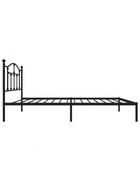 Giroletto con Testiera in Metallo Nero 80x200 cm