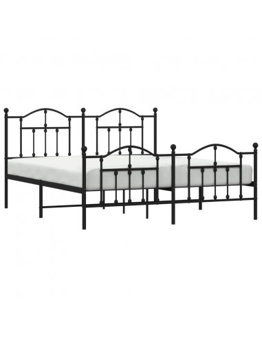 Giroletto con Testiera e Pediera Metallo Nero 160x200 cm