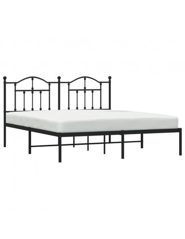 Giroletto con Testiera in Metallo Nero 180x200 cm