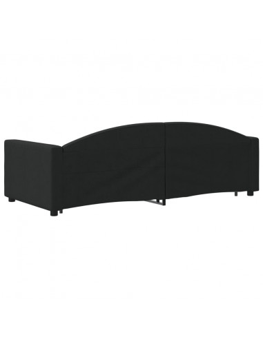 Divano Letto con Letto Estraibile Nero 90x200 cm in Tessuto