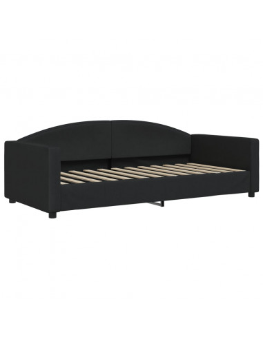 Divano Letto con Letto Estraibile Nero 90x200 cm in Tessuto