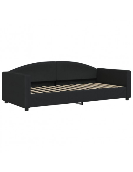 Divano Letto con Letto Estraibile Nero 90x200 cm in Tessuto