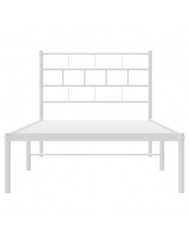 Giroletto con Testiera Metallo Bianco 100x200 cm