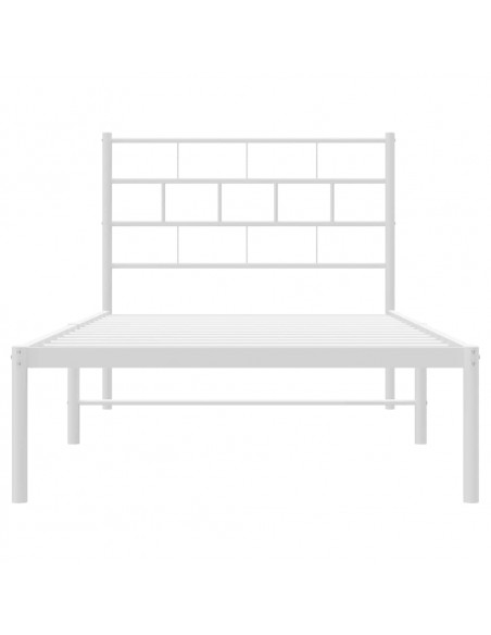 Giroletto con Testiera Metallo Bianco 100x200 cm