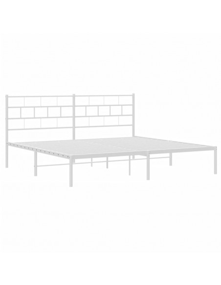 Giroletto con Testiera Metallo Bianco 180x200 cm