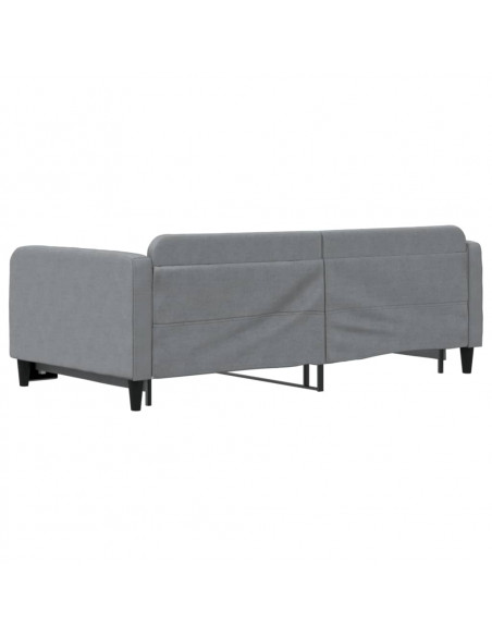 Divano Letto con Letto Estraibile Grigio Chiaro 100x200 Tessuto