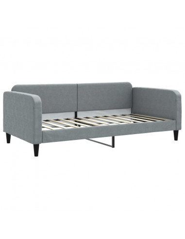 Divano Letto con Letto Estraibile Grigio Chiaro 100x200 Tessuto