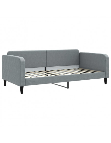 Divano Letto con Letto Estraibile Grigio Chiaro 100x200 Tessuto