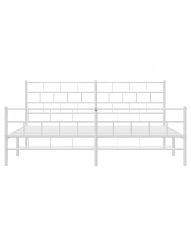 Giroletto con Testiera e Pediera Metallo Bianco 180x200 cm