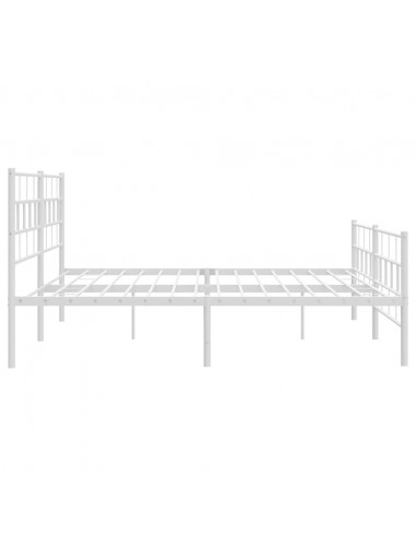 Giroletto con Testiera e Pediera Metallo Bianco 180x200 cm