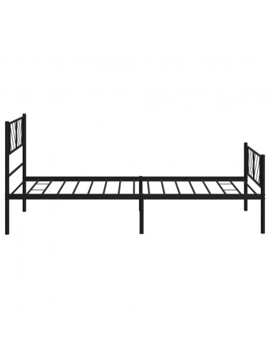 Giroletto con Testiera e Pediera Metallo Nero 90x190 cm